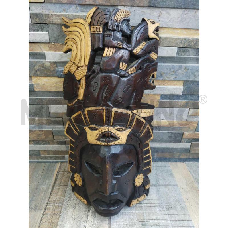 MASCHERA LEGNO SCURO E BEAGE | Mercatino dell'Usato Settimo torinese 1