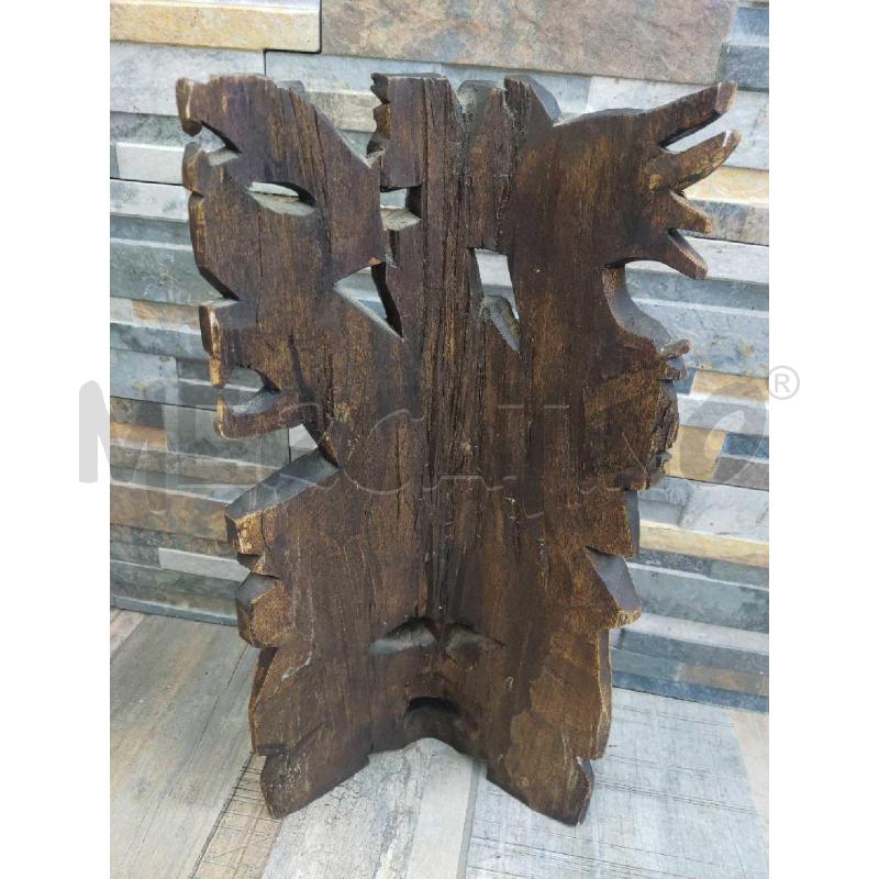 MASCHERA LEGNO SCURO E BEAGE | Mercatino dell'Usato Settimo torinese 2