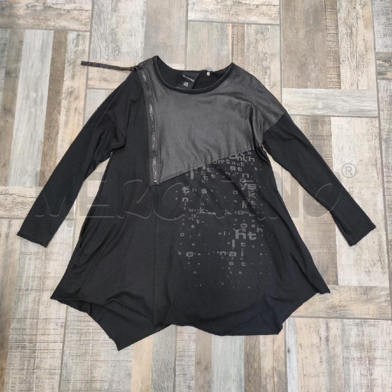MAXI MAGLIA DONNA STUDIO B3 NERA ZIP LETTERE | Mercatino dell'Usato Settimo torinese 1