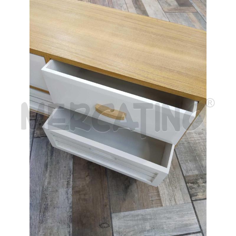 MOBILETTO BASSO LEGNO CON 4 CASSETTI BIANCHI | Mercatino dell'Usato Settimo torinese 3
