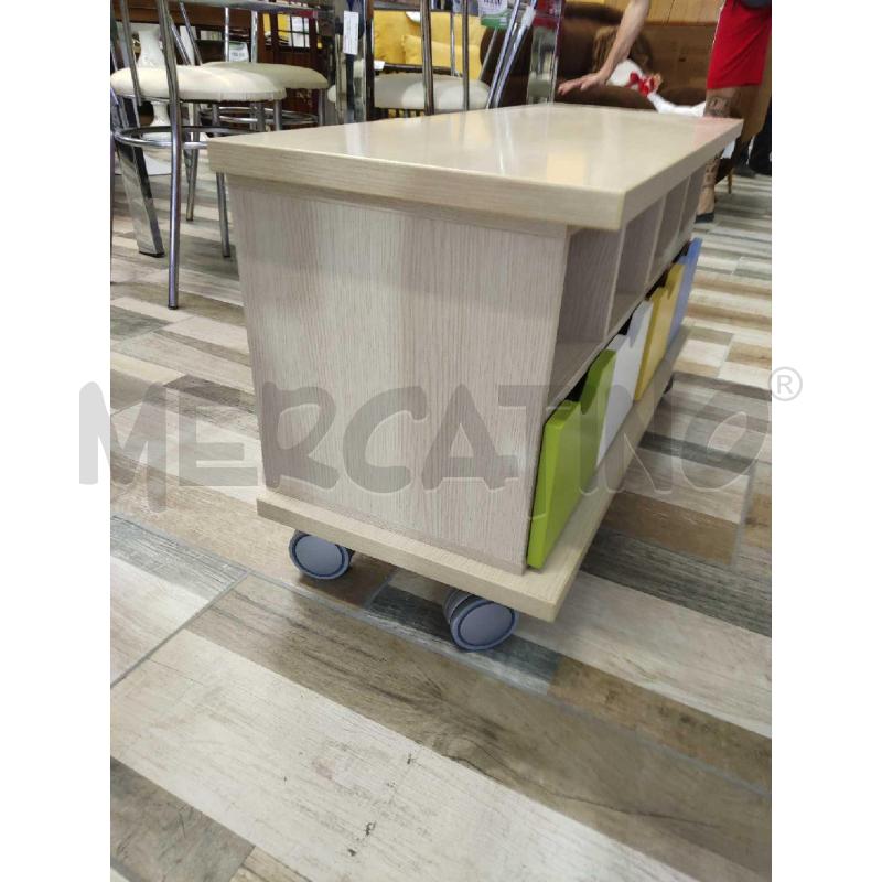MOBILETTO  CON 4 CASSETTI COLORATI E 4 VANI E RUOTE | Mercatino dell'Usato Settimo torinese 4