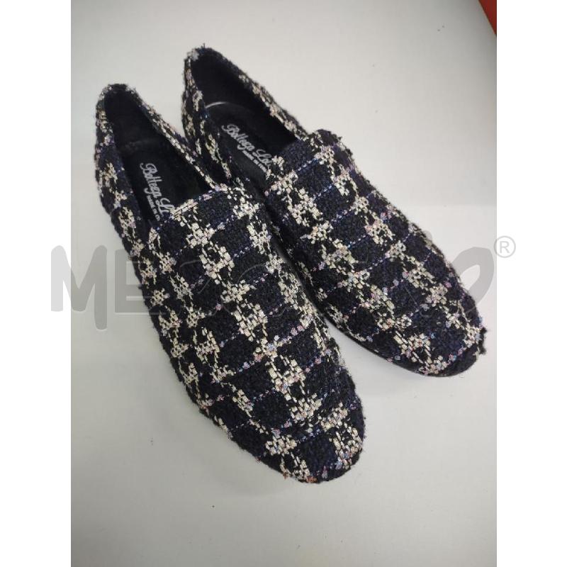 MOCASSINO BOTTEGA LOTTI TWEED NERO LUREX | Mercatino dell'Usato Settimo torinese 1