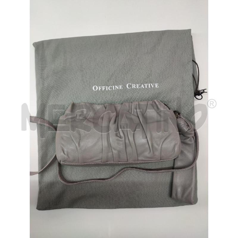 OFFICINE CREATIVE CLUTCH BOLINA GRIGIA PELLE BUE | Mercatino dell'Usato Settimo torinese 1