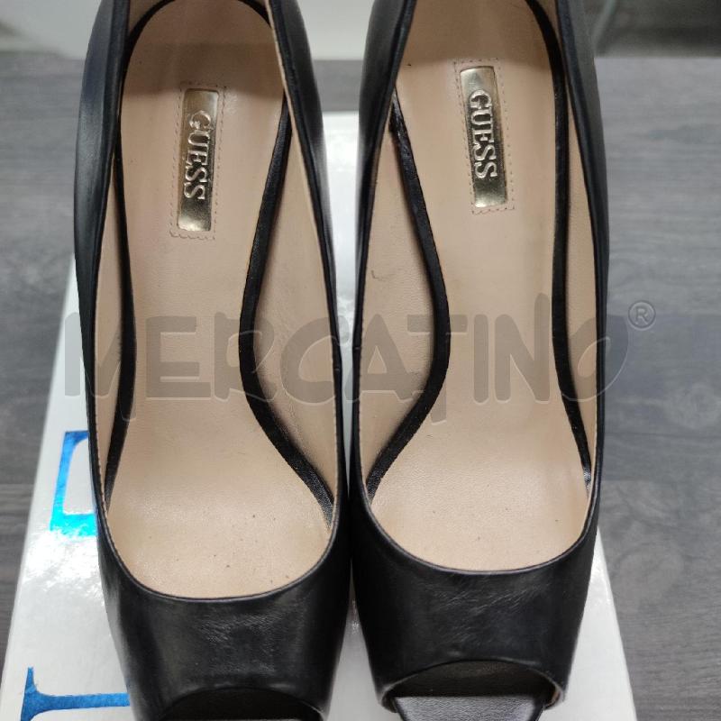 OPEN TOE GUESS NERO PELLE  | Mercatino dell'Usato Settimo torinese 3