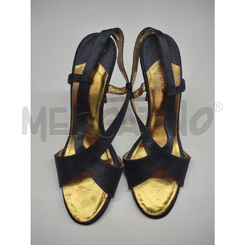 OPEN TOE LUALDI FASCIA INCROCIO RASO NERI | Mercatino dell'Usato Settimo torinese 1
