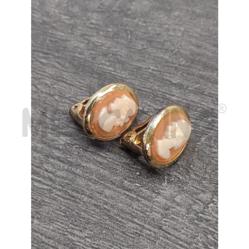 ORECCHINI CLIP DORATO CAMEO PICCOLO | Mercatino dell'Usato Settimo torinese 1