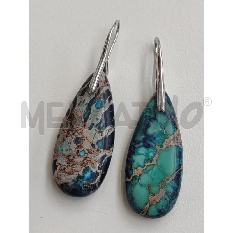 ORECCHINI PIETRA AZZURRITE OVALE | Mercatino dell'Usato Settimo torinese 1