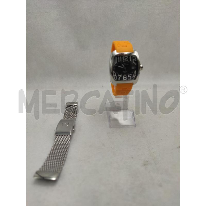 OROLOGIO OFFICINA DEL TEMPO MODELLO MARRAKECH CRONORAFO CON DUE CINTURINI ARANCIONE E ACCIAIO | Mercatino dell'Usato Settimo torinese 1