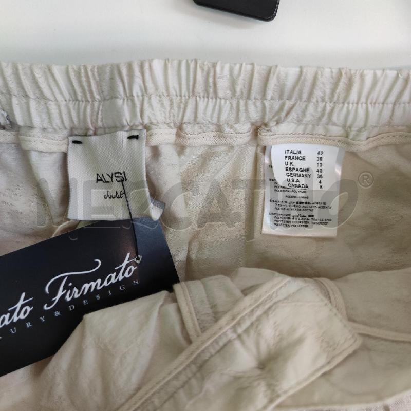PANTALONE DONNA ALYSI BEIGE RICAMI FIORI | Mercatino dell'Usato Settimo torinese 3