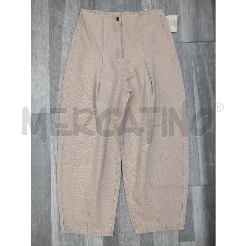 PANTALONE DONNA BEIGE ALESSIA SANTI LARGO BOTTONE ARGENTATO | Mercatino dell'Usato Settimo torinese 1