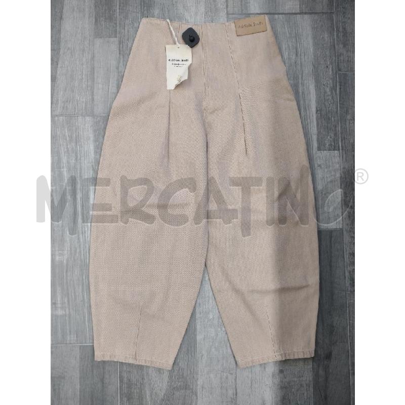 PANTALONE DONNA BEIGE ALESSIA SANTI LARGO BOTTONE ARGENTATO | Mercatino dell'Usato Settimo torinese 2