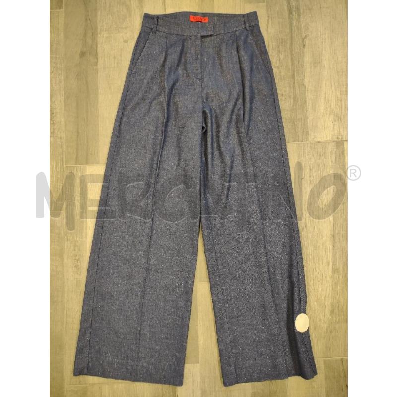 PANTALONE DONNA MAX&CO BLU PALAZZO MISTO LINO | Mercatino dell'Usato Settimo torinese 1