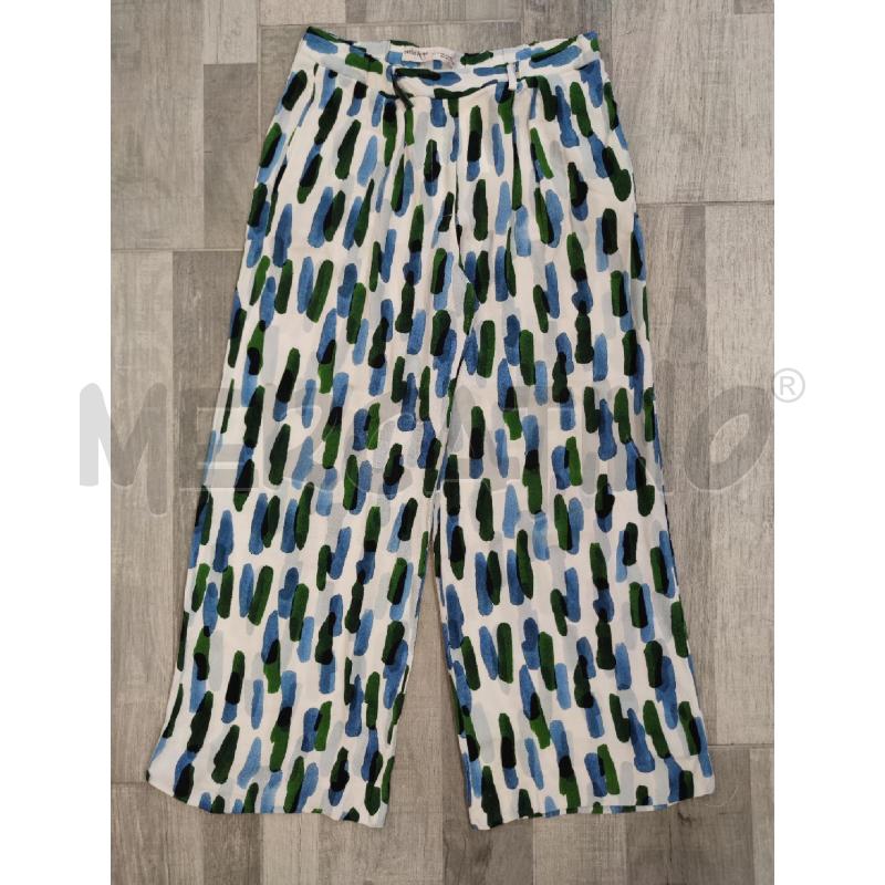 PANTALONE DONNA OTTOD'AME BIANCO MOTIVO BLU VERDE | Mercatino dell'Usato Settimo torinese 1