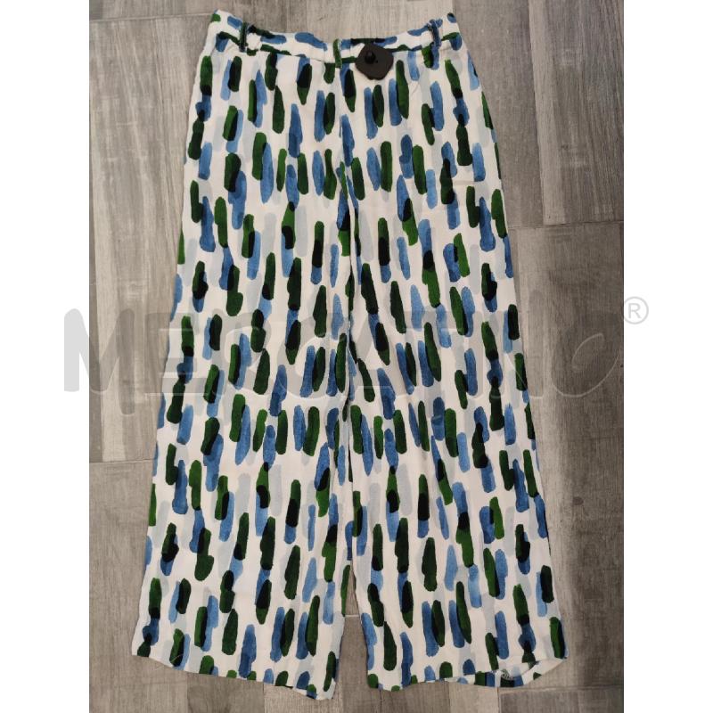 PANTALONE DONNA OTTOD'AME BIANCO MOTIVO BLU VERDE | Mercatino dell'Usato Settimo torinese 2