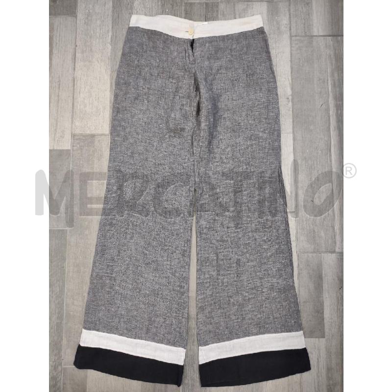 PANTALONE DONNA PATRIZIA PEPE LINO GRIGIO BIANCO PALAZZO | Mercatino dell'Usato Settimo torinese 1