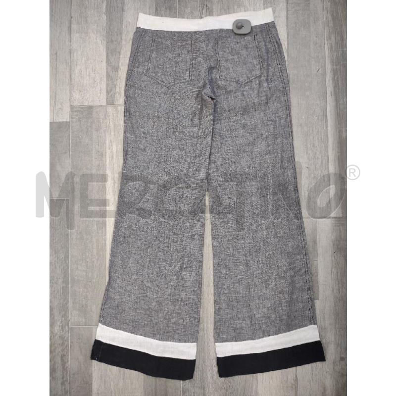 PANTALONE DONNA PATRIZIA PEPE LINO GRIGIO BIANCO PALAZZO | Mercatino dell'Usato Settimo torinese 2