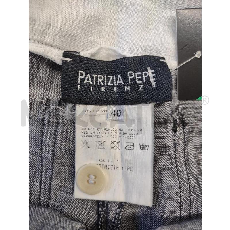 PANTALONE DONNA PATRIZIA PEPE LINO GRIGIO BIANCO PALAZZO | Mercatino dell'Usato Settimo torinese 4