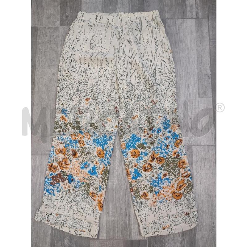 PANTALONE DONNA TWINSET BEIGE FIORELLINI AZZURRI ARANCIO | Mercatino dell'Usato Settimo torinese 1