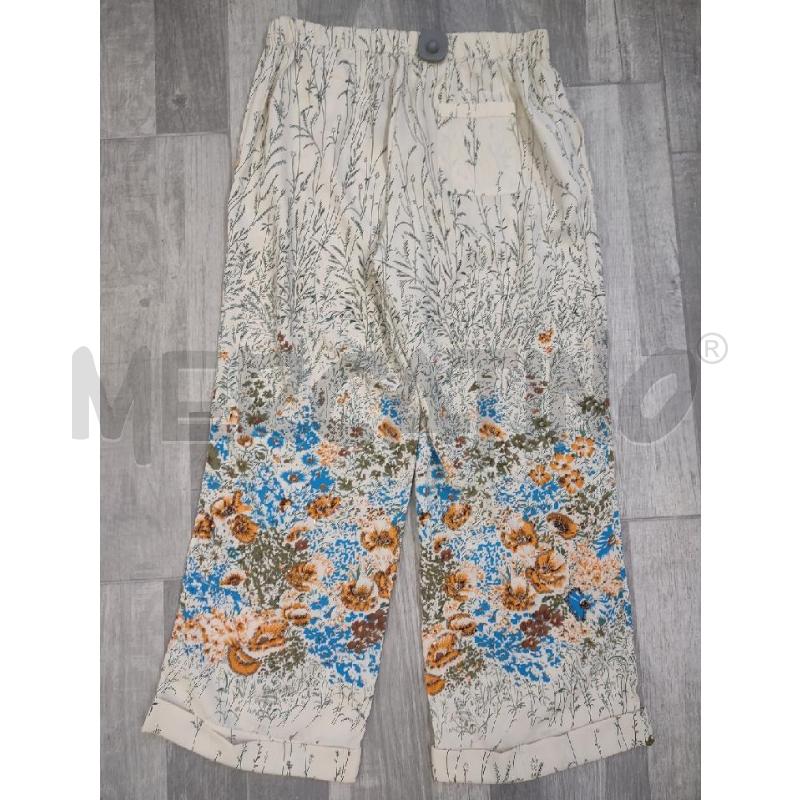 PANTALONE DONNA TWINSET BEIGE FIORELLINI AZZURRI ARANCIO | Mercatino dell'Usato Settimo torinese 2