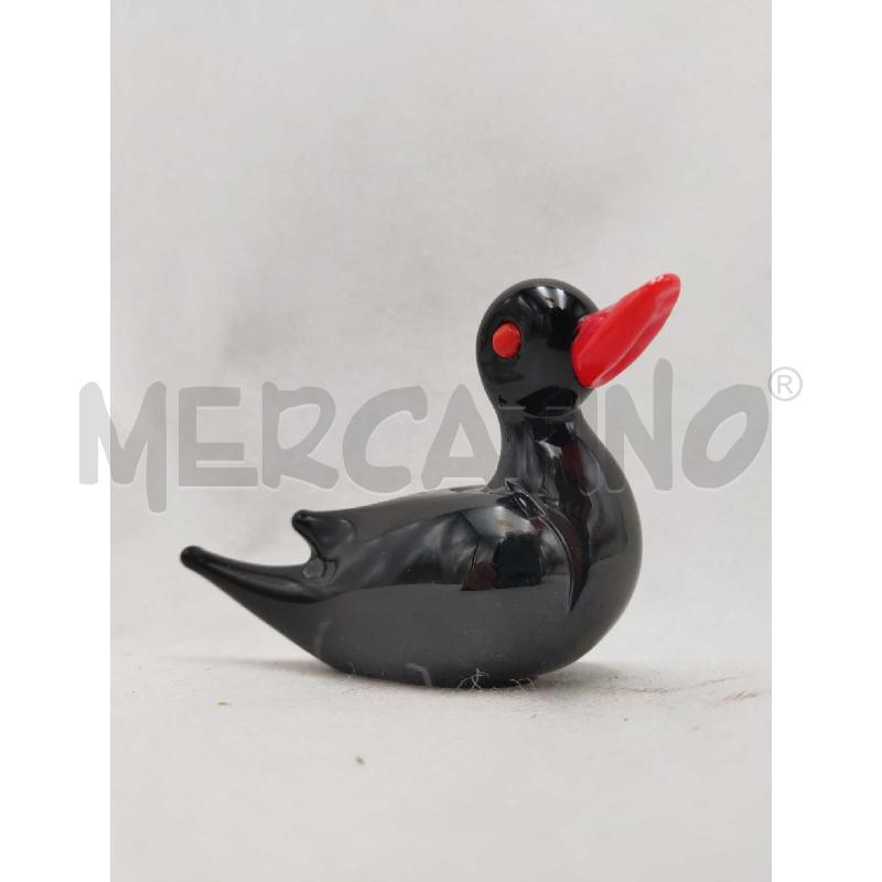 PAPERELLA NERA MURANO CON BECCO ROSSO | Mercatino dell'Usato Settimo torinese 1