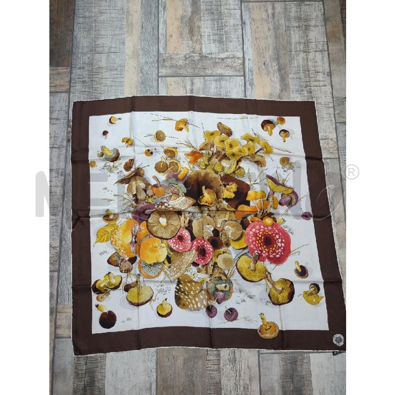 PASHMINA DONNA MANTERO MARRONE FUNGHI SETA | Mercatino dell'Usato Settimo torinese 1