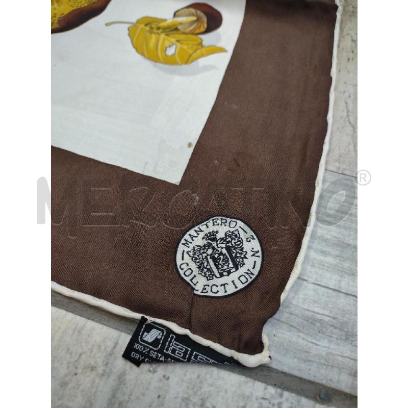 PASHMINA DONNA MANTERO MARRONE FUNGHI SETA | Mercatino dell'Usato Settimo torinese 2