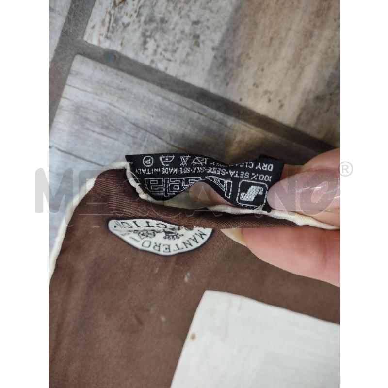 PASHMINA DONNA MANTERO MARRONE FUNGHI SETA | Mercatino dell'Usato Settimo torinese 3