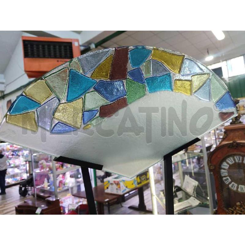 PIANTANA ANNI 80 VETRO DISCO MOSAICO  | Mercatino dell'Usato Settimo torinese 2