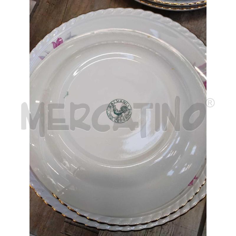 PIATTI PZ. 36 SERVIZIO GALVANI FIORI ROSA BORDO ORO  | Mercatino dell'Usato Settimo torinese 5