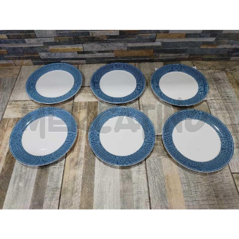 PIATTI SET DA 6 MANIFATTURA DI LAVENO RICHARD GINORI GROUP BIANCO E BLU  | Mercatino dell'Usato Settimo torinese 1