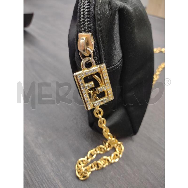 POCHETTE/TRACOLLINA FENDI NERA METALLERIA DORATA | Mercatino dell'Usato Settimo torinese 3
