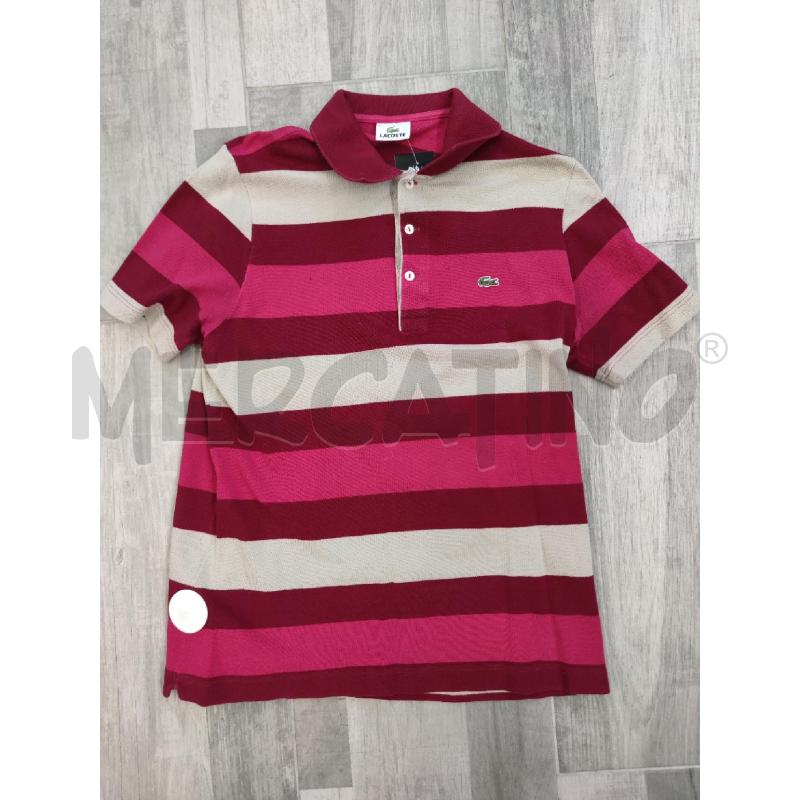 POLO UOMO LACOSTE RIGHE FUCSIA AMARANTO | Mercatino dell'Usato Settimo torinese 1