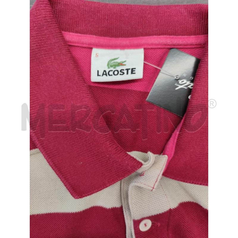 POLO UOMO LACOSTE RIGHE FUCSIA AMARANTO | Mercatino dell'Usato Settimo torinese 3