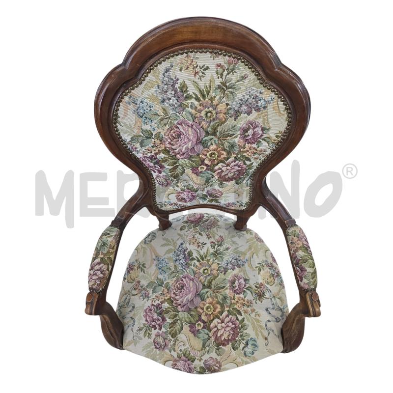 POLTRONA LEGNO FIORATA | Mercatino dell'Usato Settimo torinese 2