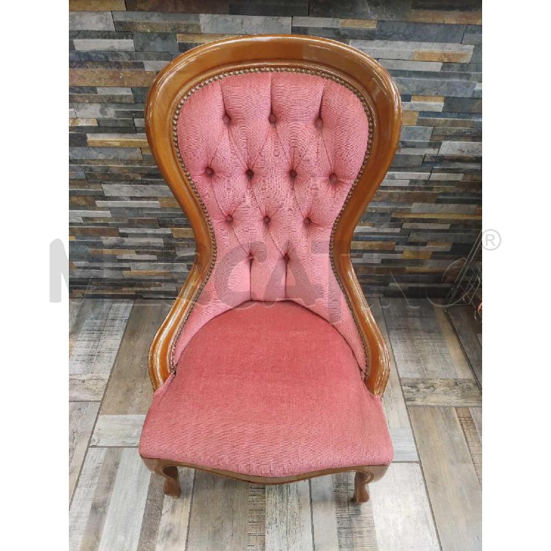 POLTRONCINA LEGNO SEDUTA ROSSA  | Mercatino dell'Usato Settimo torinese 1