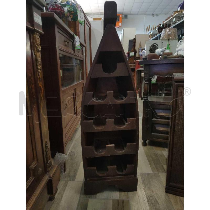 PORTA BOTTIGLIE LEGNO FORMA BARCA | Mercatino dell'Usato Settimo torinese 1