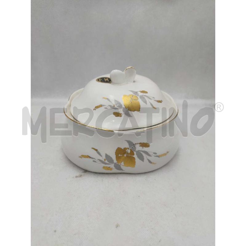 PORTA CARAMELLE CERAMICA BORDO DORATO  FIOERE DORATO  | Mercatino dell'Usato Settimo torinese 1