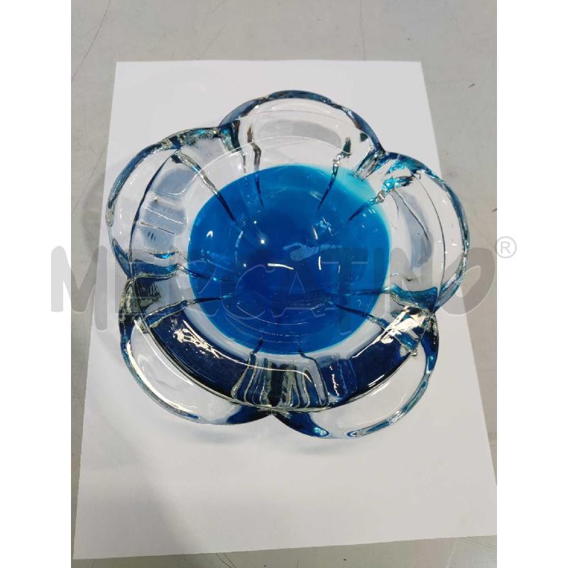 PORTA CENERE CRISTALLO BLU FATTO A FIORE  | Mercatino dell'Usato Settimo torinese 1
