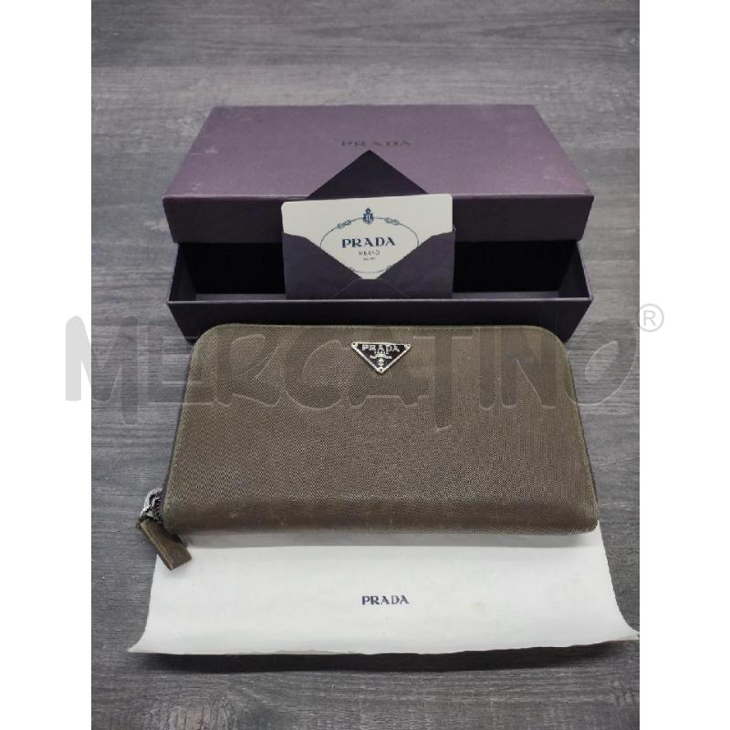 PORTA FOGLIO PRADA NYLON MARRONE CON SCATOLA | Mercatino dell'Usato Settimo torinese 1