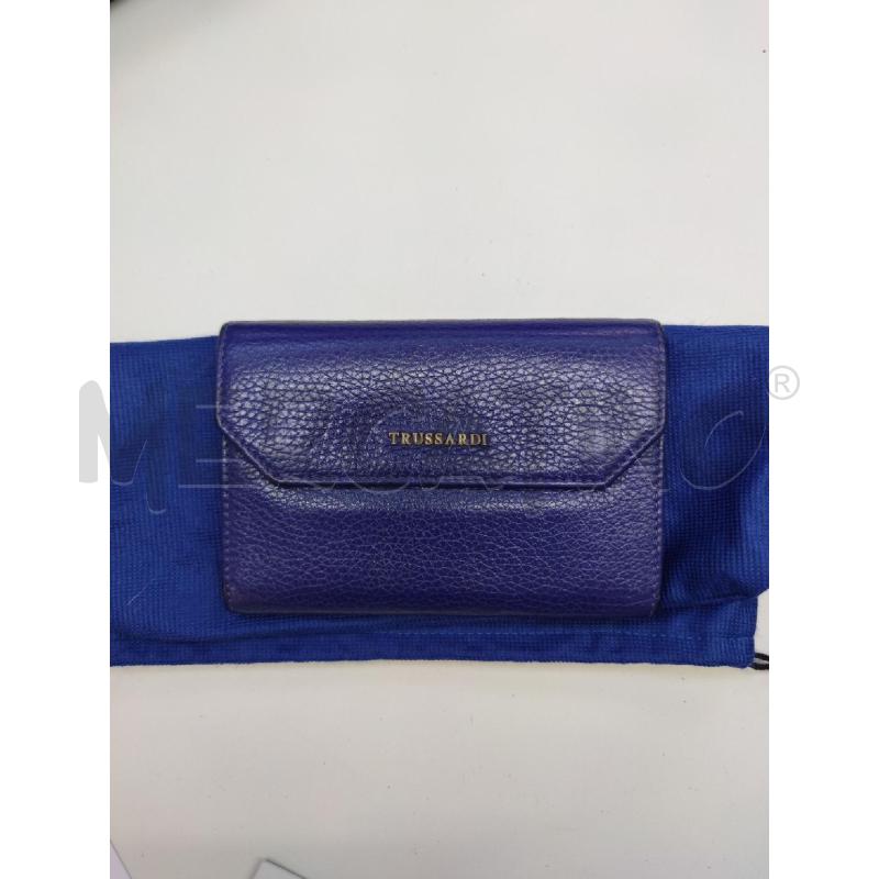 PORTA FOGLIO TRUSSARDI PELLE MARTELLATA BLU | Mercatino dell'Usato Settimo torinese 1