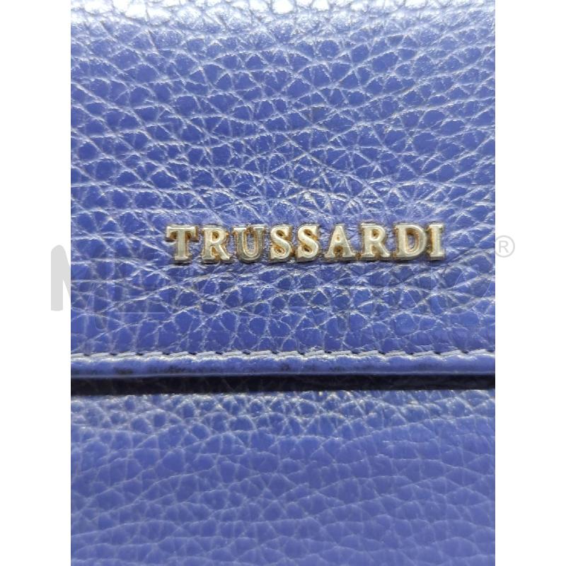 PORTA FOGLIO TRUSSARDI PELLE MARTELLATA BLU | Mercatino dell'Usato Settimo torinese 3