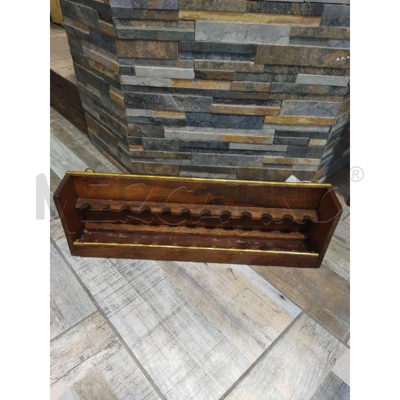 PORTA PIPE LEGNO CON FINITURA DORATA DA APPENDERE | Mercatino dell'Usato Settimo torinese 1