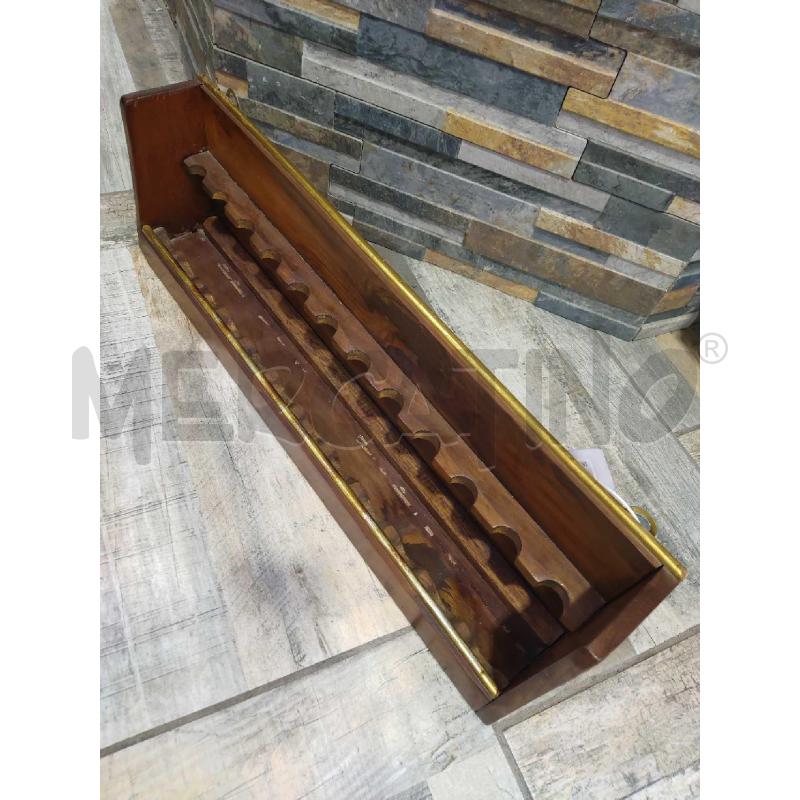PORTA PIPE LEGNO CON FINITURA DORATA DA APPENDERE | Mercatino dell'Usato Settimo torinese 2
