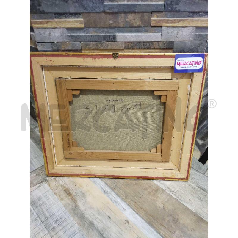 QUADRO CACCIATORE CON CANI CORNICE DORATA D.VECCHI  | Mercatino dell'Usato Settimo torinese 4