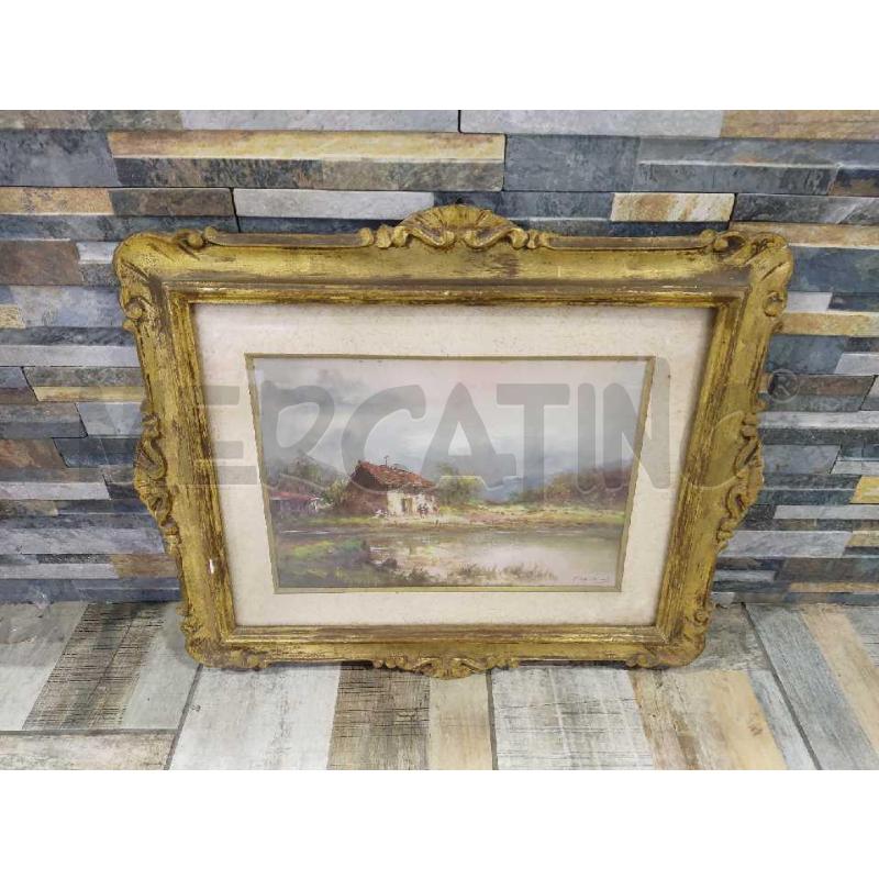 QUADRO CORNICE DORATA PAESAGGIO CAMPAGNA | Mercatino dell'Usato Settimo torinese 1