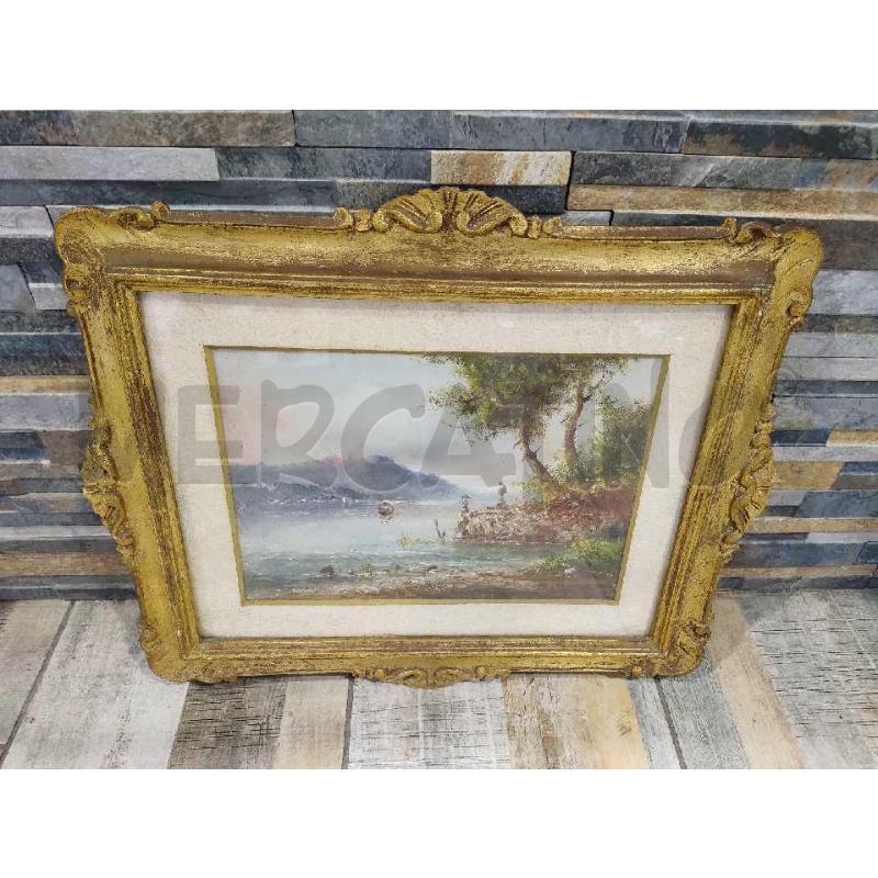 QUADRO CORNICE DORATA PAESAGGIO LAGO | Mercatino dell'Usato Settimo torinese 1