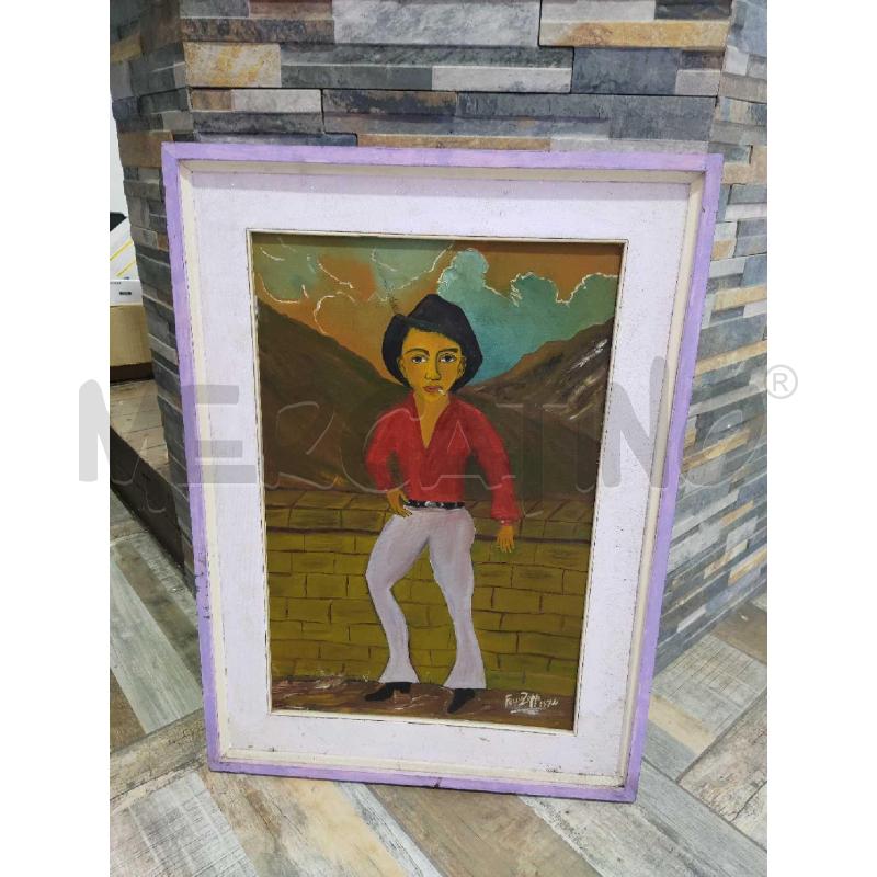 QUADRO CORNICE VIOLA UOMO CON PANTOLONI BIANCHI | Mercatino dell'Usato Settimo torinese 1