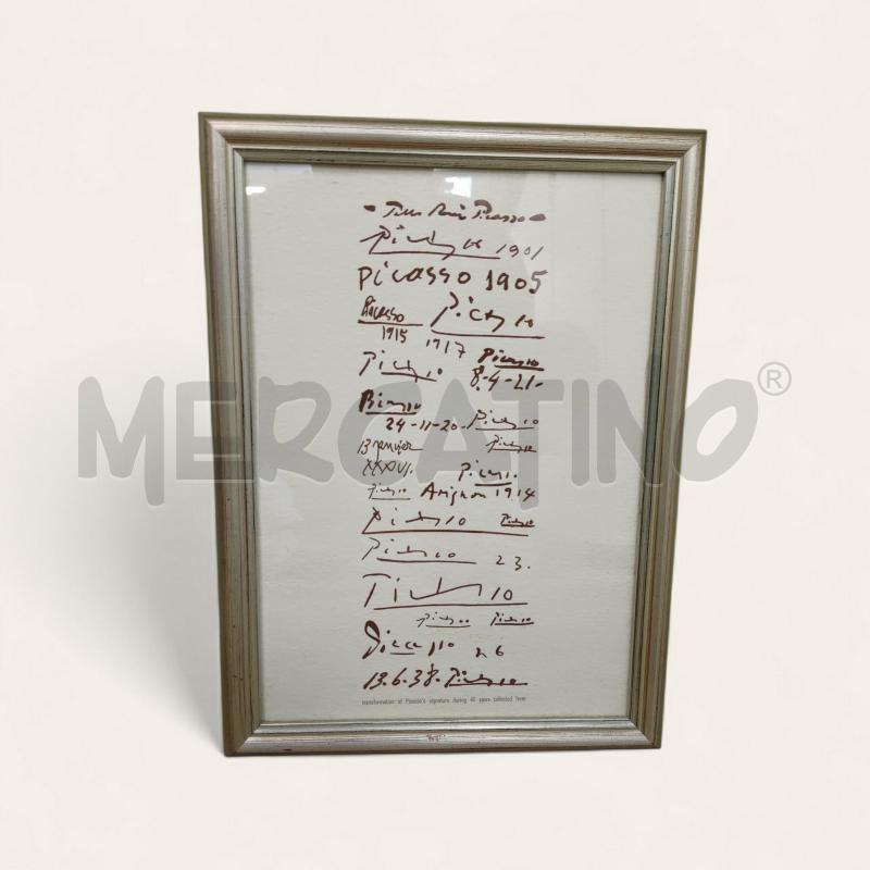 QUADRO FIRME STAMPE PICASSO  | Mercatino dell'Usato Settimo torinese 2