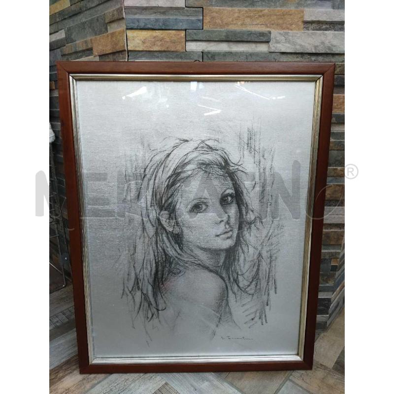 QUADRO GIUSEPPE TARANTINO VOLTO GIOVANE DONNA | Mercatino dell'Usato Settimo torinese 1