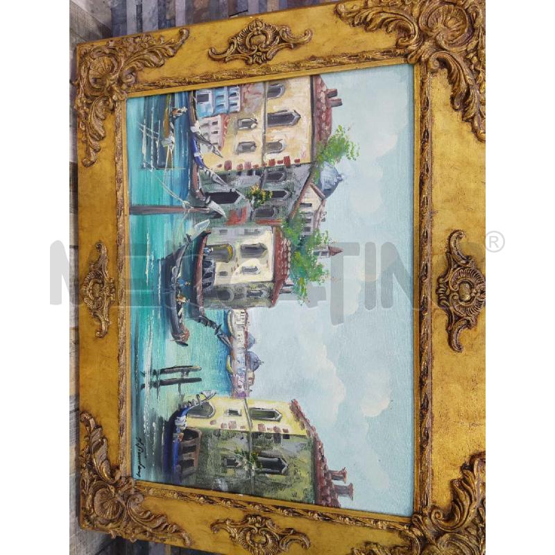 QUADRO PAESAGGIO VENEZIA CORNICE DORATA | Mercatino dell'Usato Settimo torinese 2